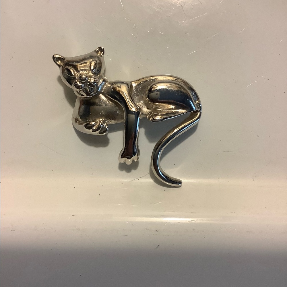 Vintage sterling silver domenico panther brooch